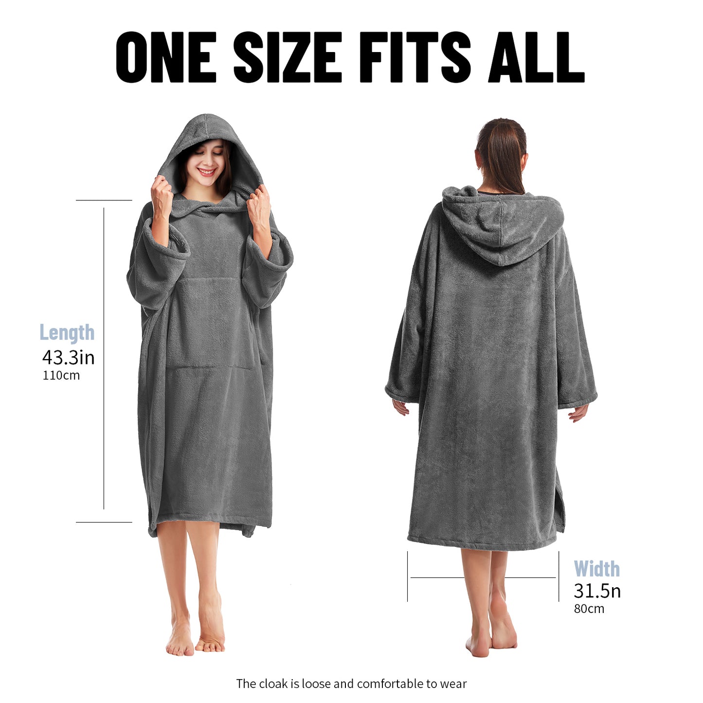 Swimming Bathrobe, Surf Poncho, Coral Velvet, Absorbent and Quick Drying Cape, Hooded Bath Towel