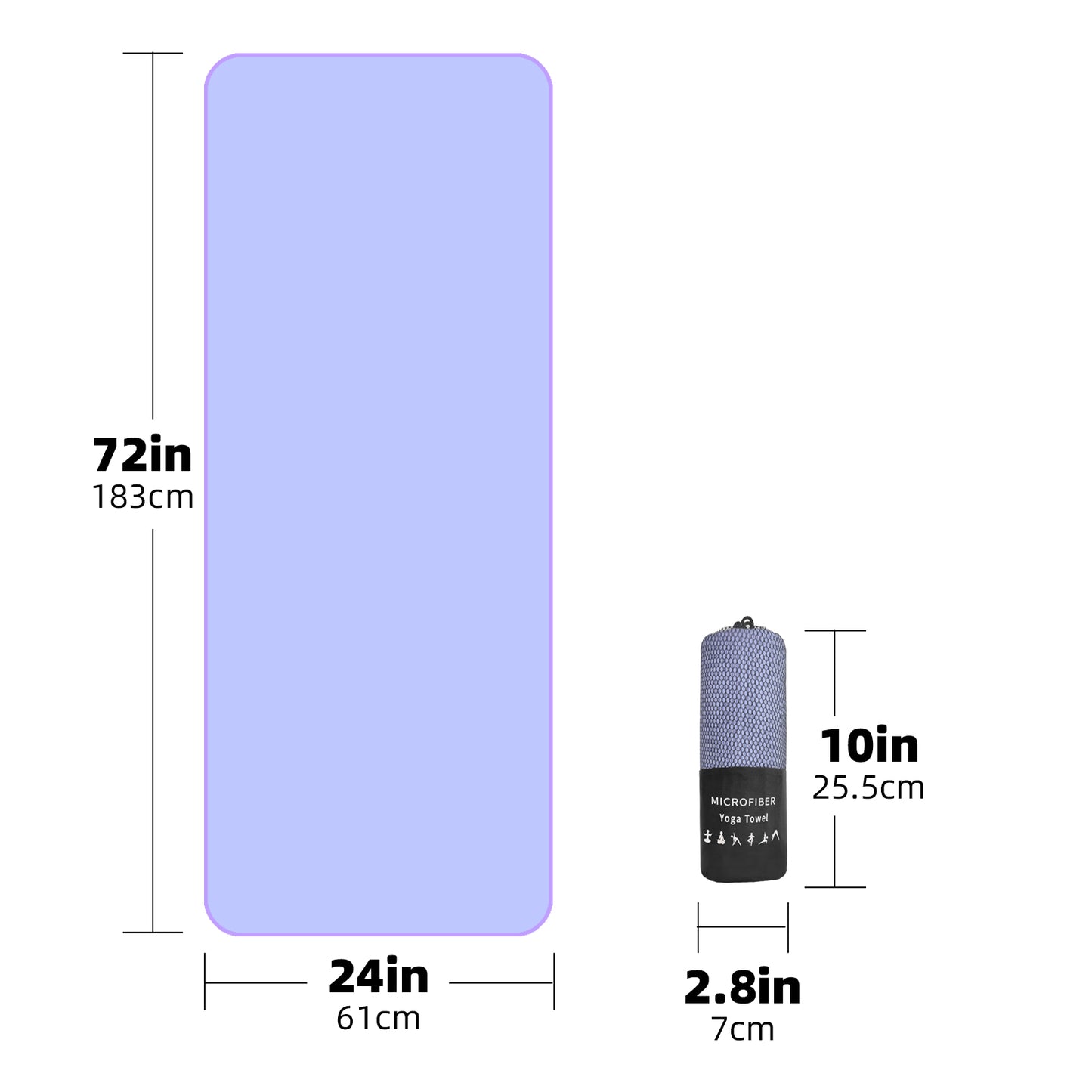 Yoga towel, Dry Non Slip Moisture Wicking Sweat Absorbent Yoga Towel for Women & Men