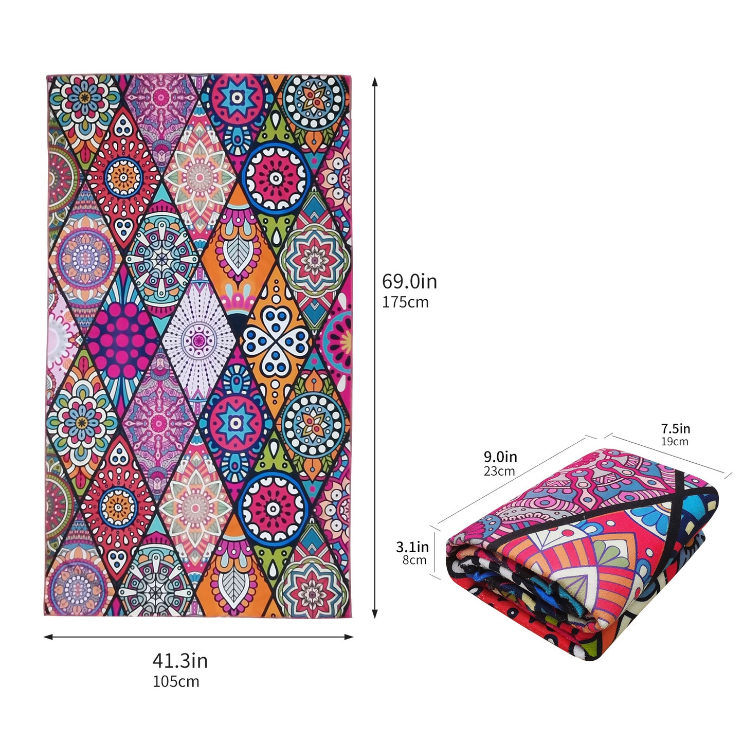 Large Oversized Beach Towel,Swimming Pool Towel Quick Dry, Soft Absorbent, Multifunctional Towel—Bohemia