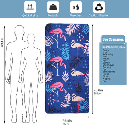 Large Oversized Beach Towel,Swimming Pool Towel Quick Dry, Soft Absorbent, Multifunctional Towel—Flamingo