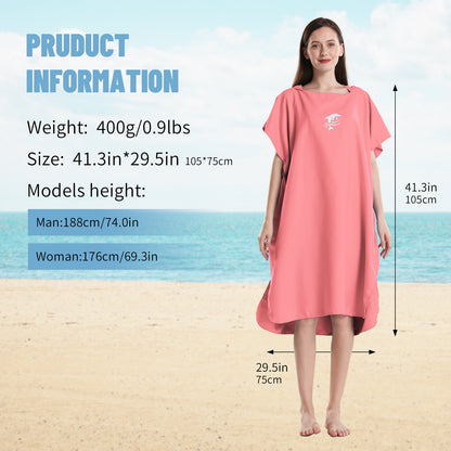 Surfing Poncho,Solid Colorful Adult Bath Towel, Strong Water Absorption and Quick Drying