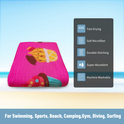 Large Oversized Beach Towel,Swimming Pool Towel Quick Dry, Soft Absorbent, Multifunctional Towel—Ice Cream