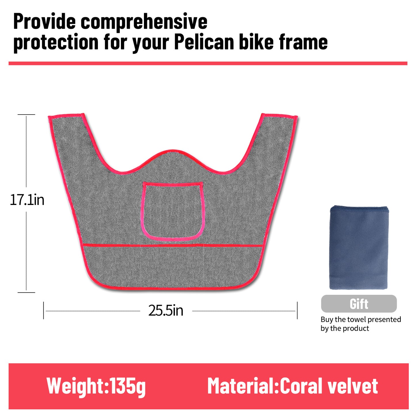 Dynamic Bike Sweat Towel for Bicycle Trainer Indoor Cycling Training, Sports and Fitness, Anti Slip Pad, Portable Storage