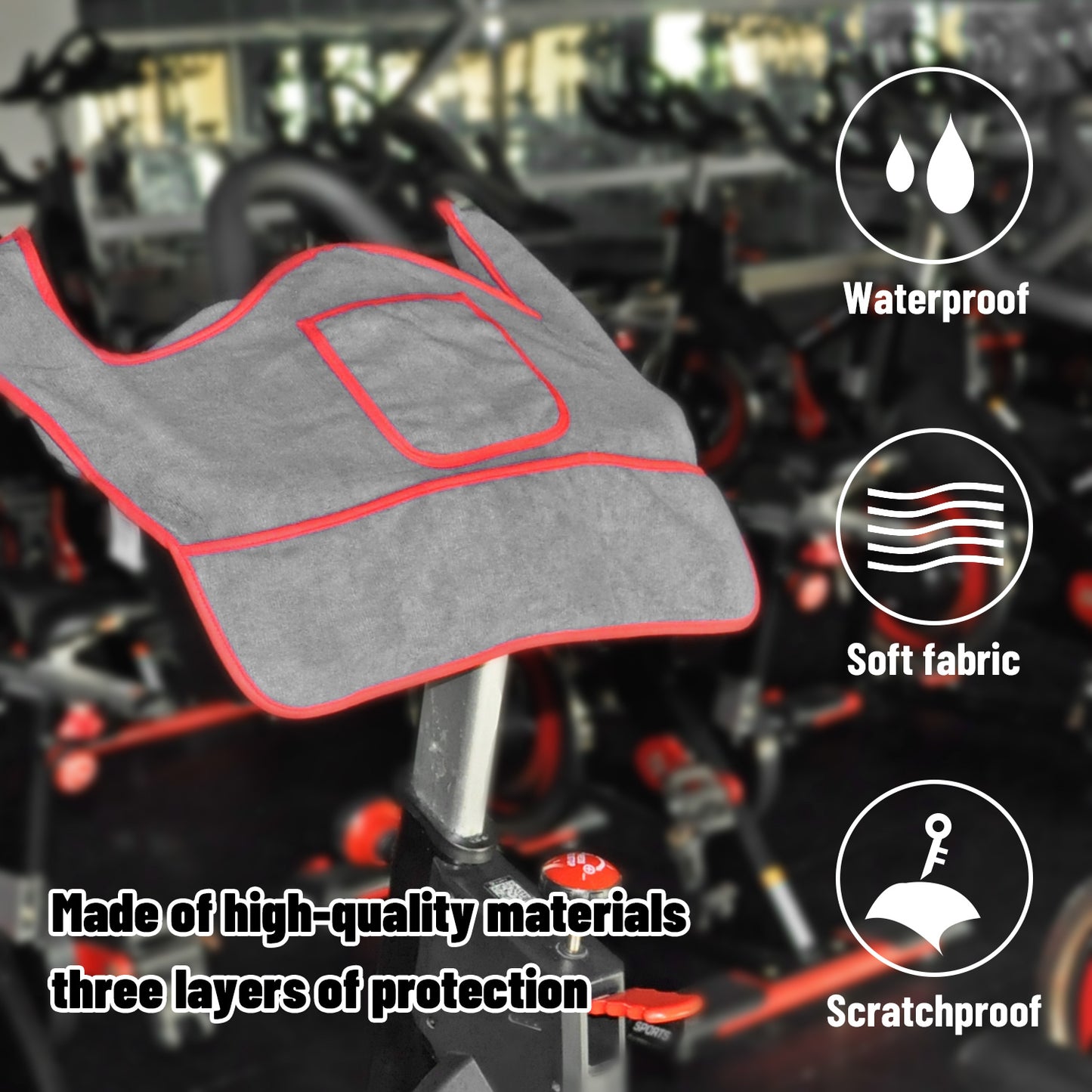 Dynamic Bike Sweat Towel for Bicycle Trainer Indoor Cycling Training, Sports and Fitness, Anti Slip Pad, Portable Storage