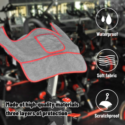 Dynamic Bike Sweat Towel for Bicycle Trainer Indoor Cycling Training, Sports and Fitness, Anti Slip Pad, Portable Storage