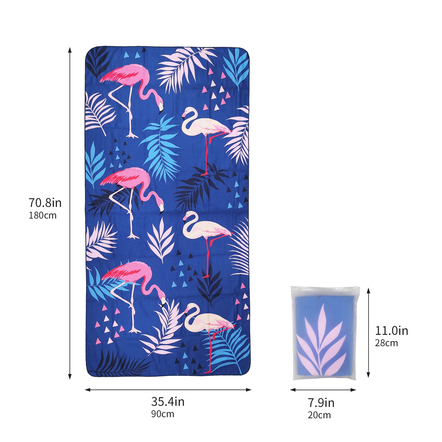 Large Oversized Beach Towel,Swimming Pool Towel Quick Dry, Soft Absorbent, Multifunctional Towel—Flamingo