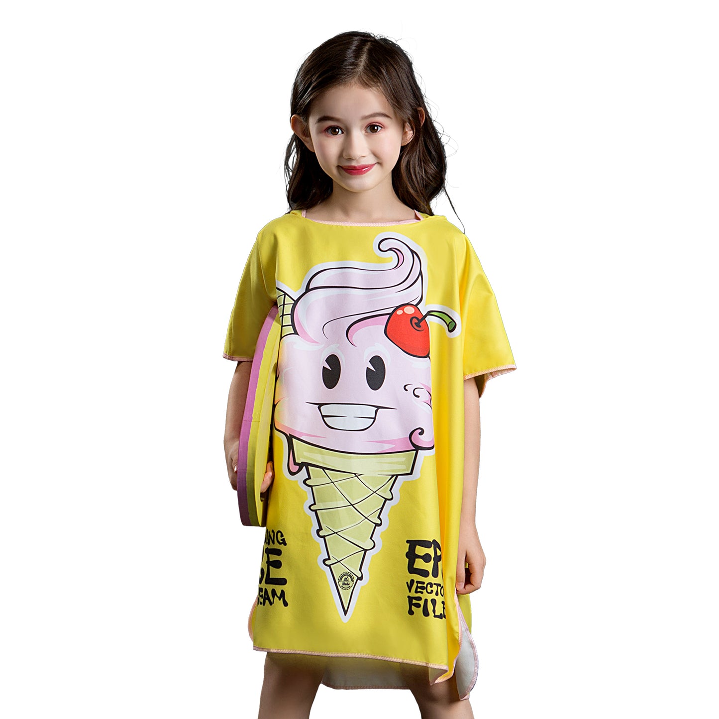 Microfiber kids poncho animals printing hooded towel children changing robe water absorption quick-drying sand-free for swimming pool seasiede beach water park