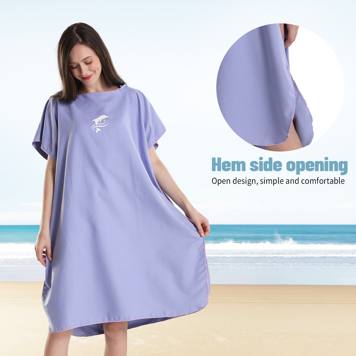 Surfing Poncho,Solid Colorful Adult Bath Towel, Strong Water Absorption and Quick Drying