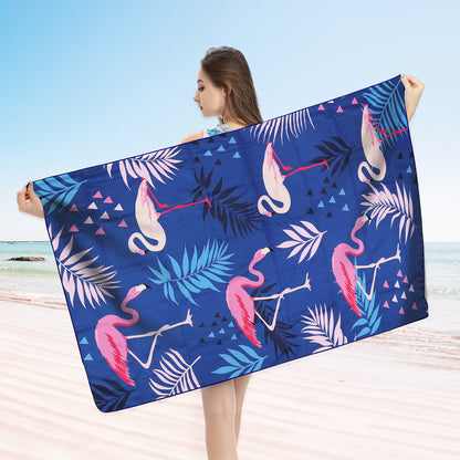 Large Oversized Beach Towel,Swimming Pool Towel Quick Dry, Soft Absorbent, Multifunctional Towel—Flamingo