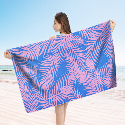 Large Oversized Beach Towel,Swimming Pool Towel Quick Dry, Soft Absorbent, Multifunctional Towel—Palm Leaves