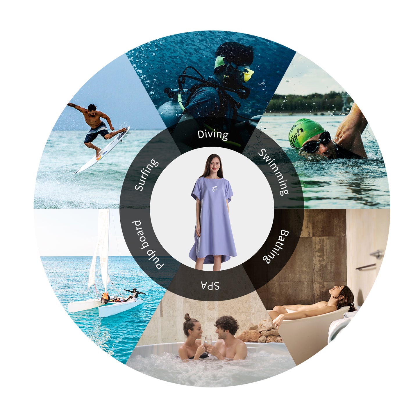 Surfing Poncho,Solid Colorful Adult Bath Towel, Strong Water Absorption and Quick Drying