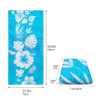 Large Oversized Beach Towel,Swimming Pool Towel Quick Dry, Soft Absorbent, Multifunctional Towel—White Leaves