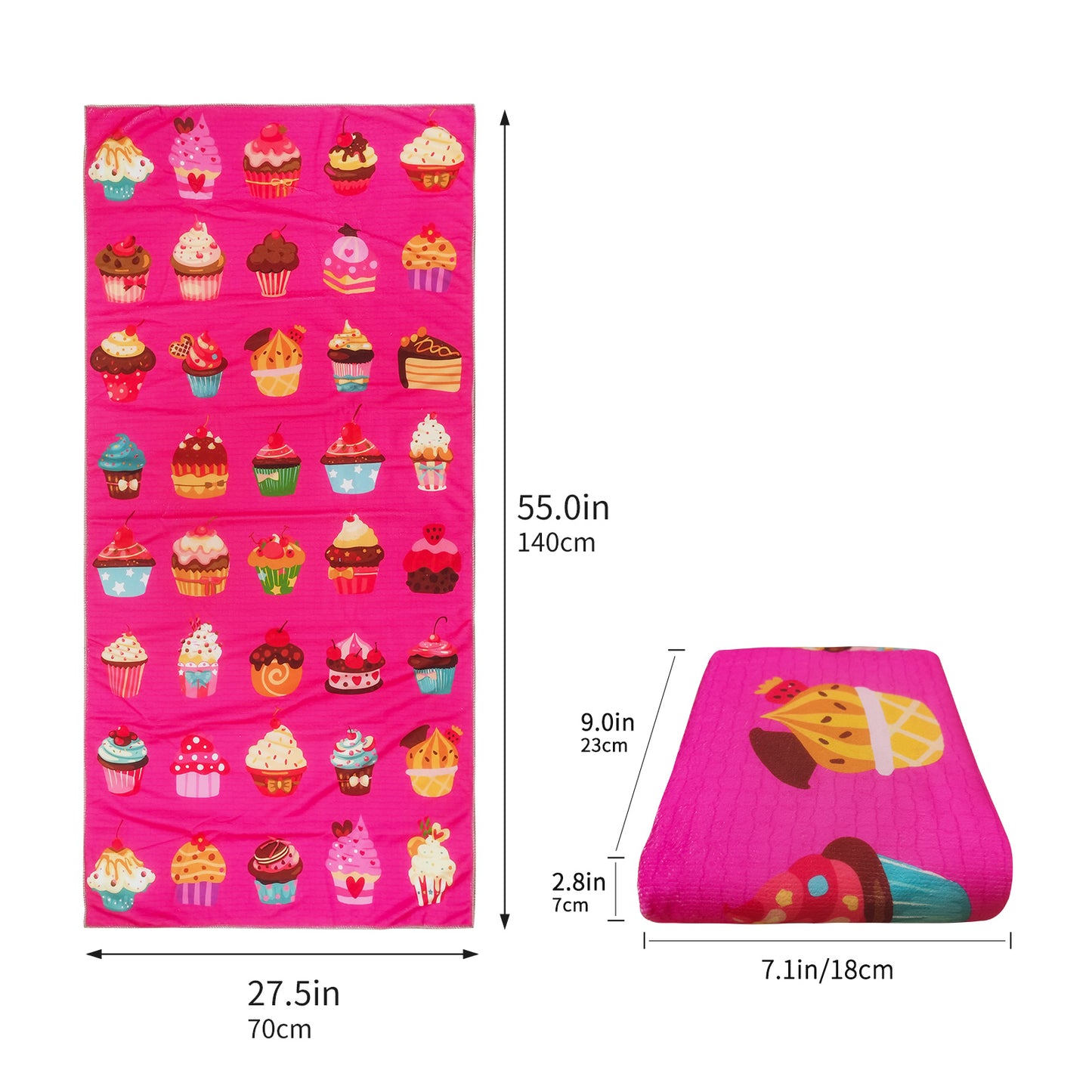Large Oversized Beach Towel,Swimming Pool Towel Quick Dry, Soft Absorbent, Multifunctional Towel—Ice Cream